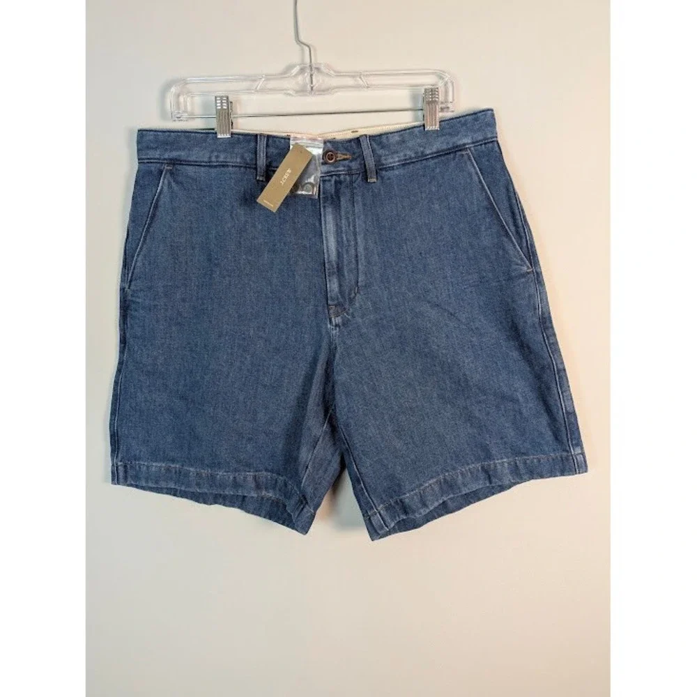 NWT‎ J. Crew Cotton/Linen Denim Shorts Mens 33 (FITS 35) Relaxed 8